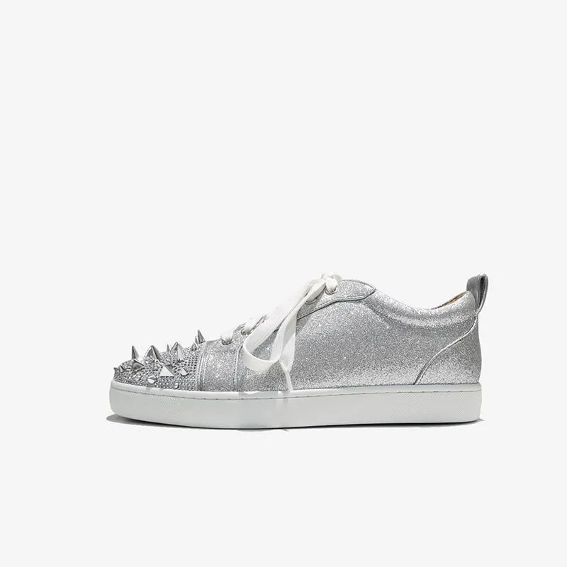 Bedazzled Silver Studded Sneakers