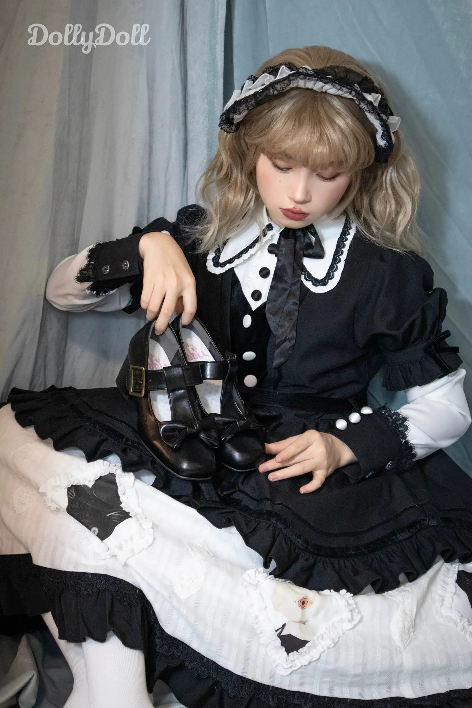 Dolly Doll~Sweet Lolita Heel Shoes Square Toe T-Strap Chunky Heel Shoes