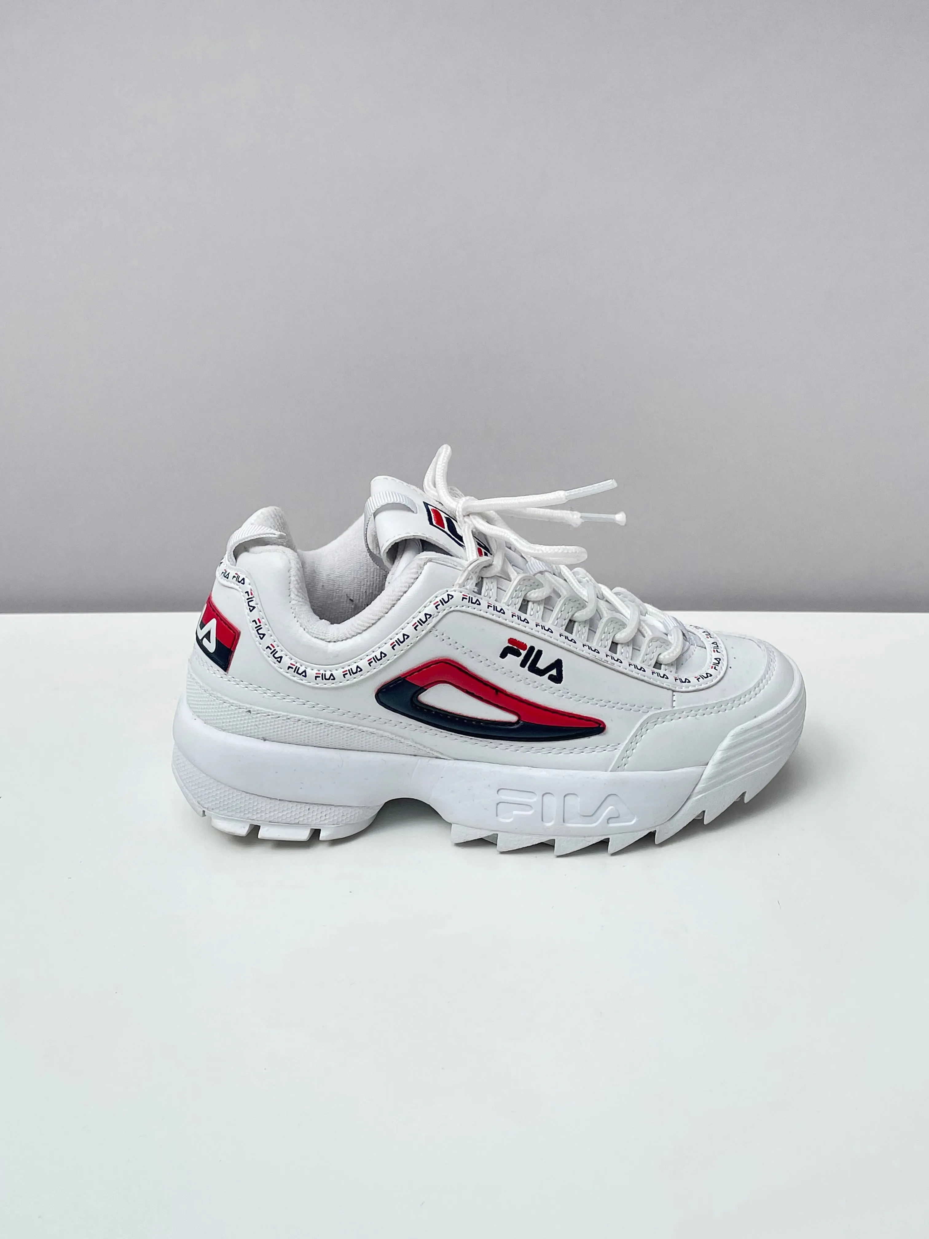 Fila White Disruptor Platform Sneakers