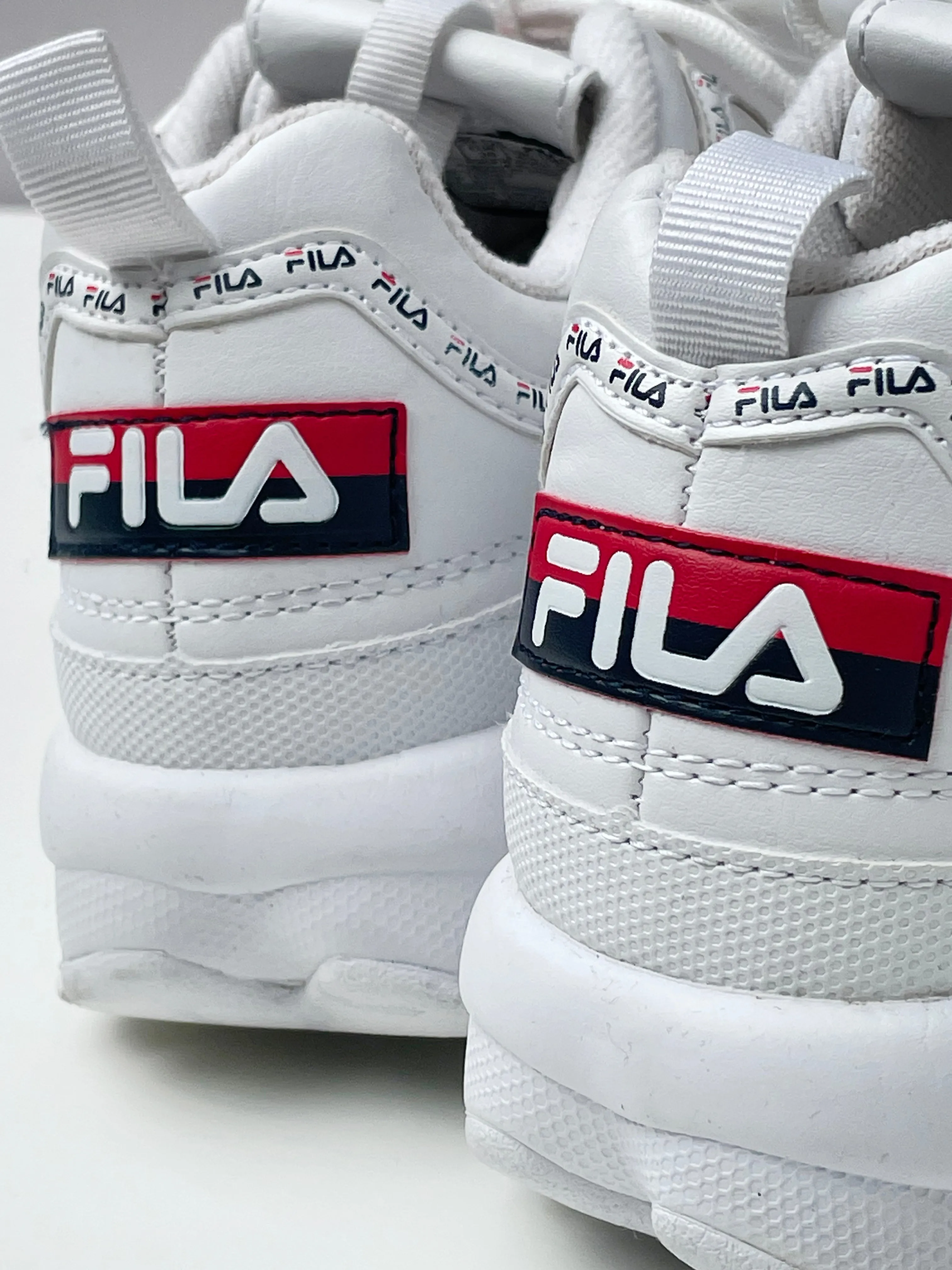 Fila White Disruptor Platform Sneakers