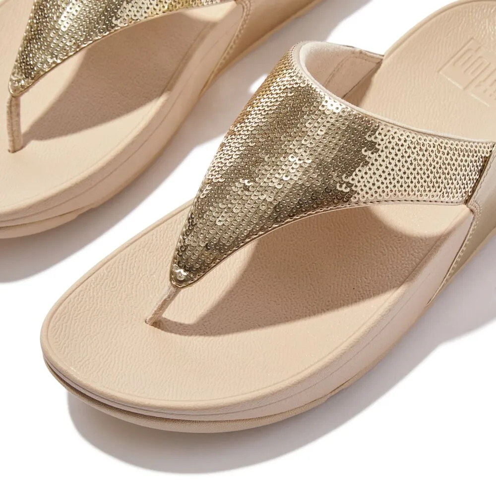 FitFlop Lulu Sequin Sandals - Platino