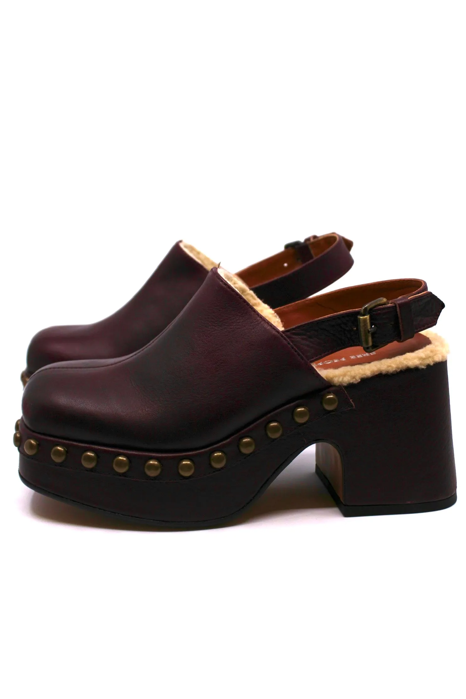Free People Autumn Studded Clog Wine