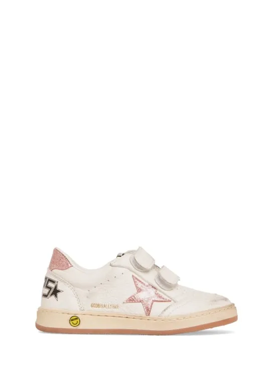 Golden Goose   Ballstar glitter leather strap sneakers 