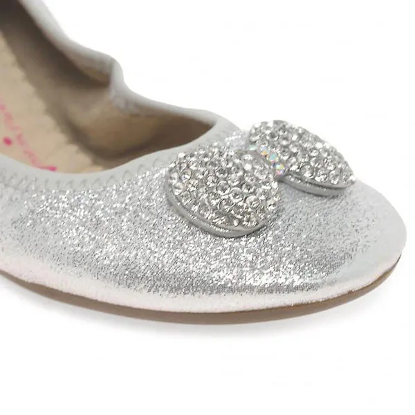 Lelly Kelly LK4102 Magiche Fiocco Girls Silver Shoes