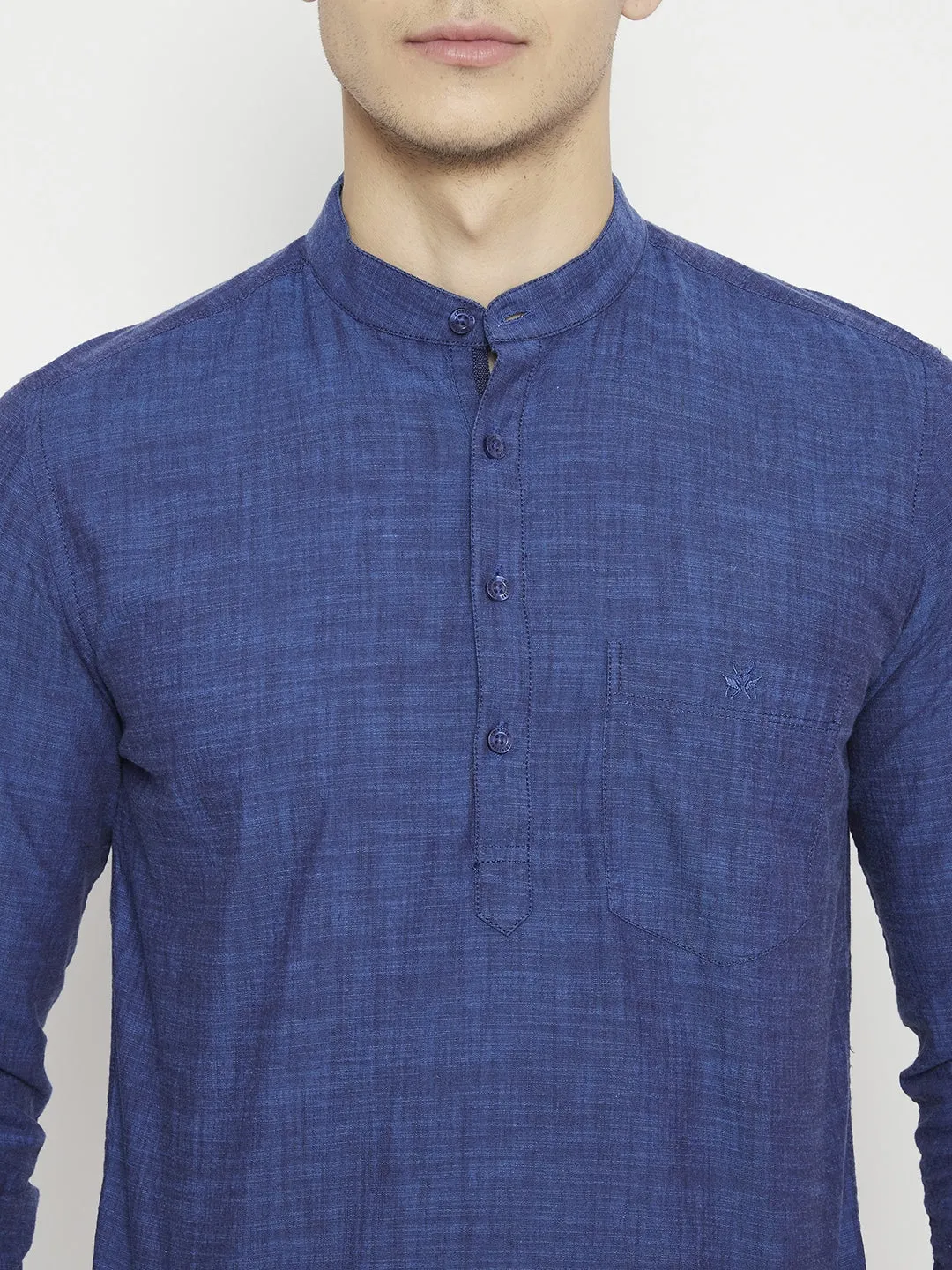 Navy Blue Slim Fit kurta
