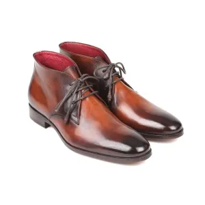 Paul Parkman Handmade Designer Shoes Chukka Camel & Brown Boots (PM5870)