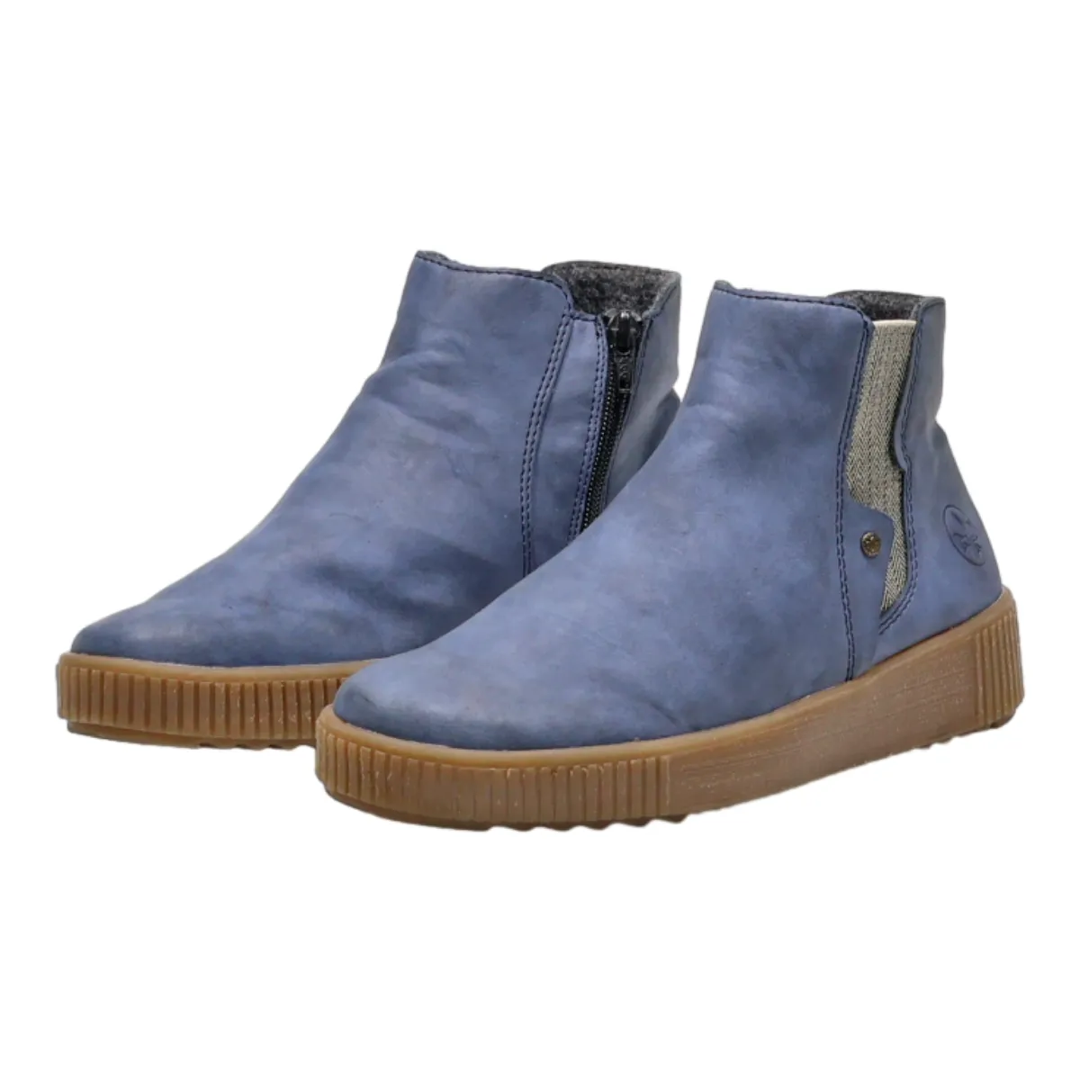 RIEKER Chukka Boots Blue Leather Womens UK 6