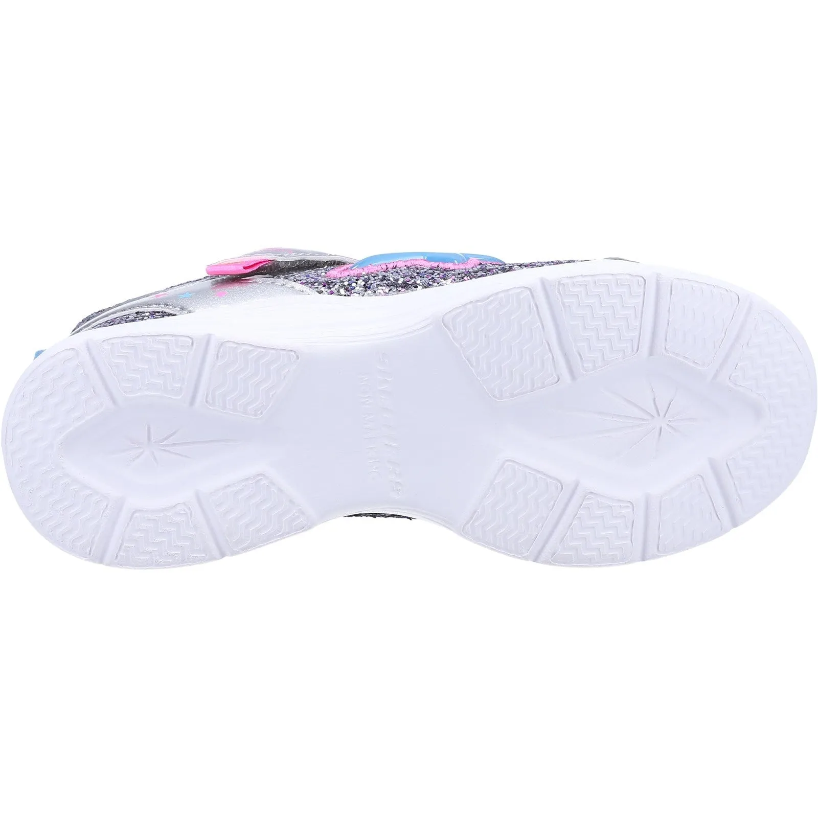 Skechers Girls Glimmer Kicks Starlet Shine Light Up Trainers - Silver