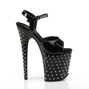 STARDUST-809 Black Ankle Peep Toe High Heel