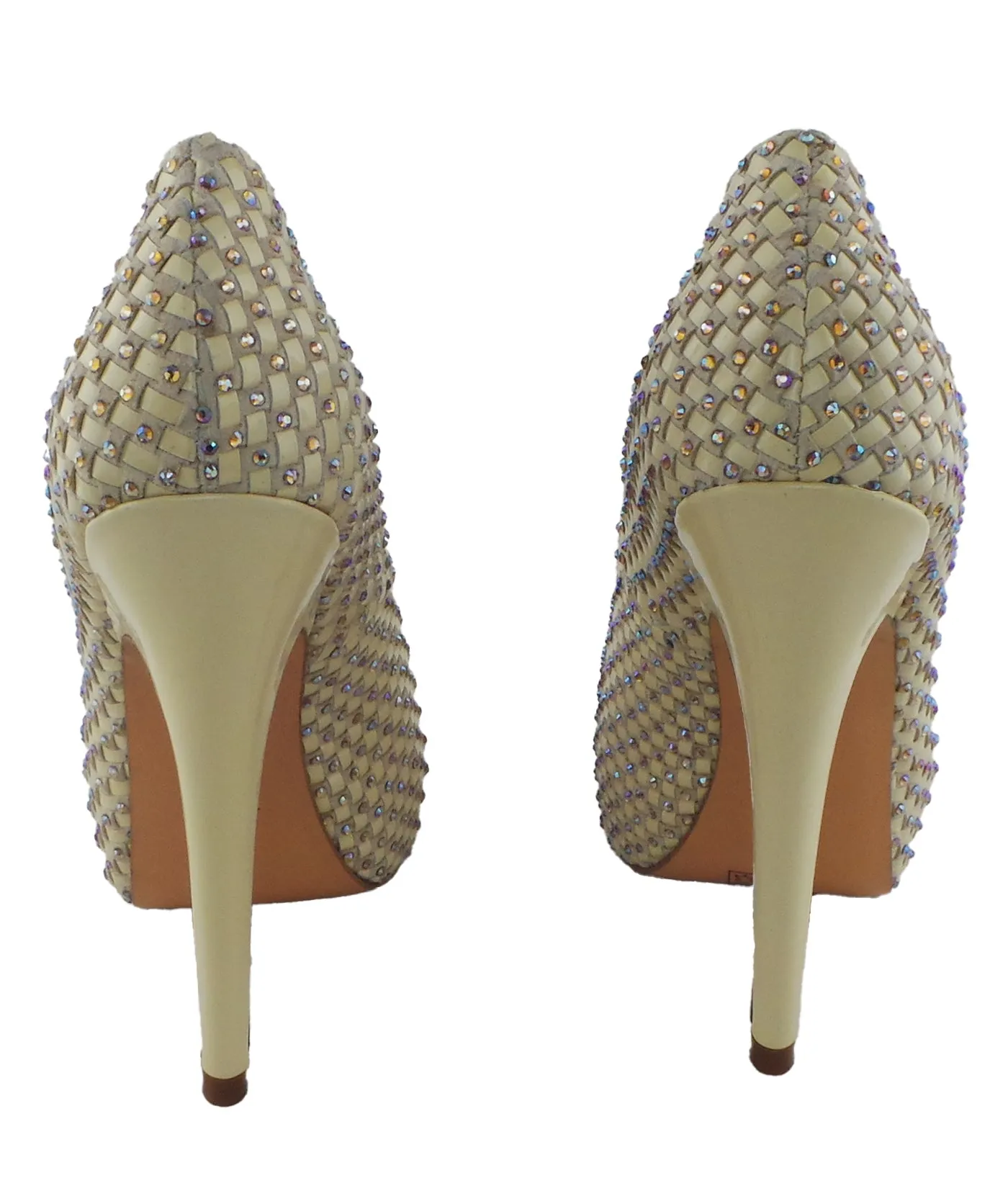Vigo Nude Studded Peep-Toe Platform